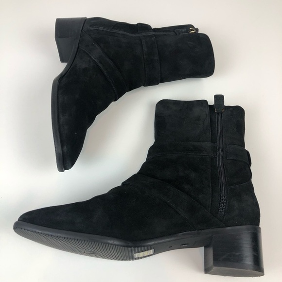 Stuart Weitzman Britain Buckle Suede Boot 9.5 blk - Picture 8 of 16